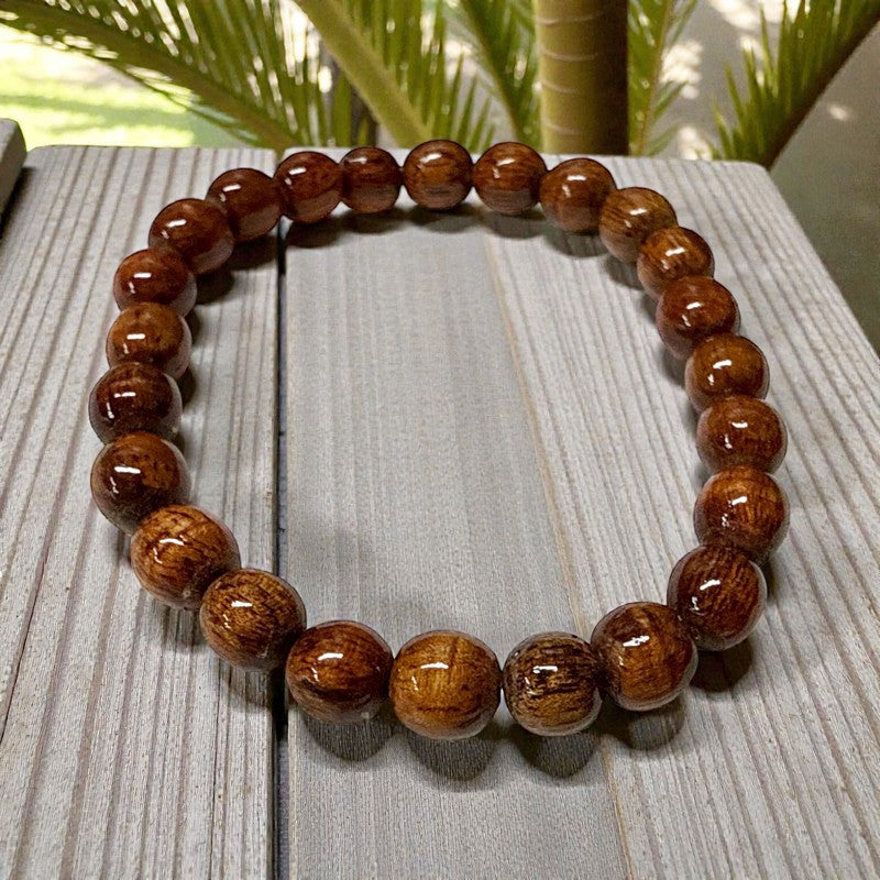 Koa Wood Bead Bracelet 8mm – Makana Hut