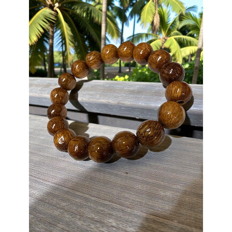 Koa Wood Bead Bracelet 12mm – Makana Hut