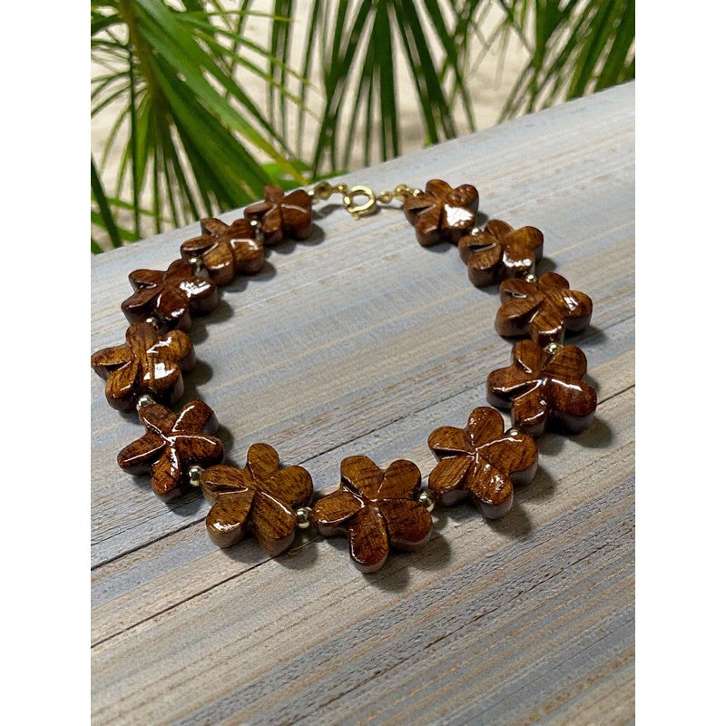 Koa All Plumeria Bracelet | Koa Jewelry