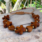 Plumeria Flower and Heats Koa Bracelet