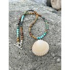 Hawaiian Ark Shell Necklace with Natural Turquoise