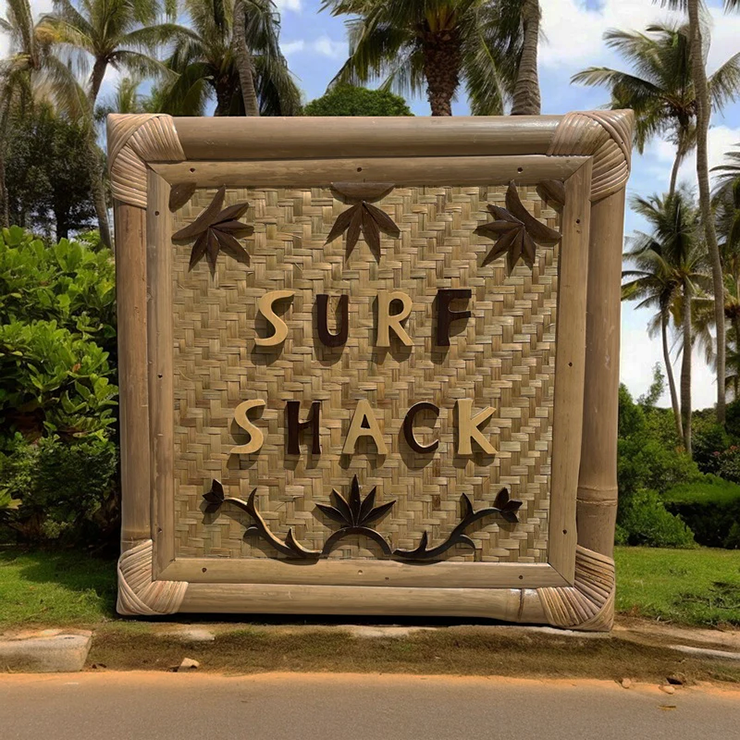 Surf Shack Bamboo Sign - Makana Hut