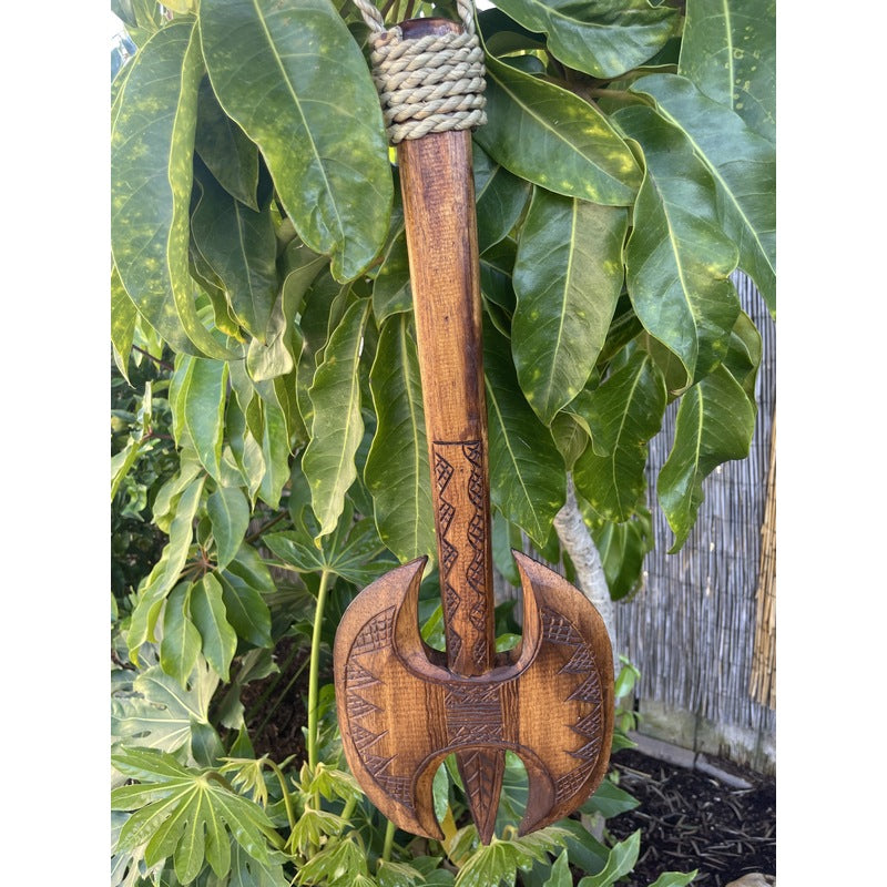 Hawaiian Double Axe Club | Polynesian Replica – Makana Hut