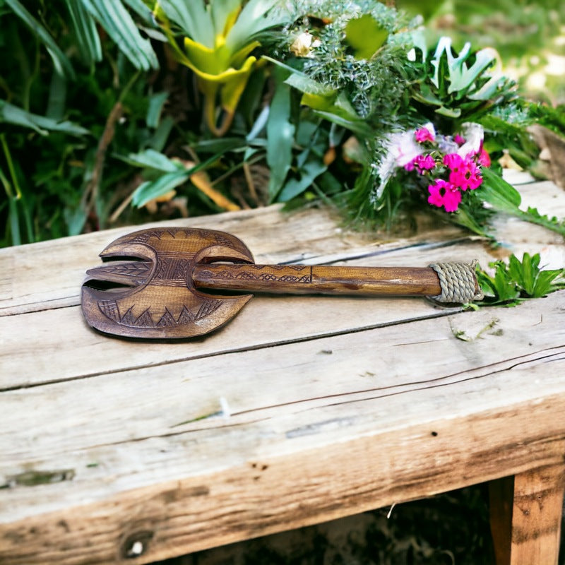 Hawaiian Double Axe Club | Polynesian Replica – Makana Hut