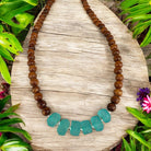 Koa and Seafoam Beach Glass | Necklace 8mm