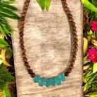 Koa and Seafoam Beach Glass | Necklace 8mm