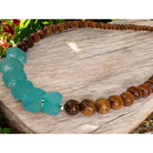 Koa and Seafoam Beach Glass | Necklace 8mm