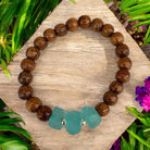 Koa and Beach Glass Stretch Bracelet | 8mm