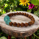 Koa and Beach Glass Stretch Bracelet | 8mm