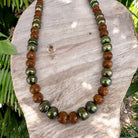 Koa and Green Fresh Water Pearls Necklace