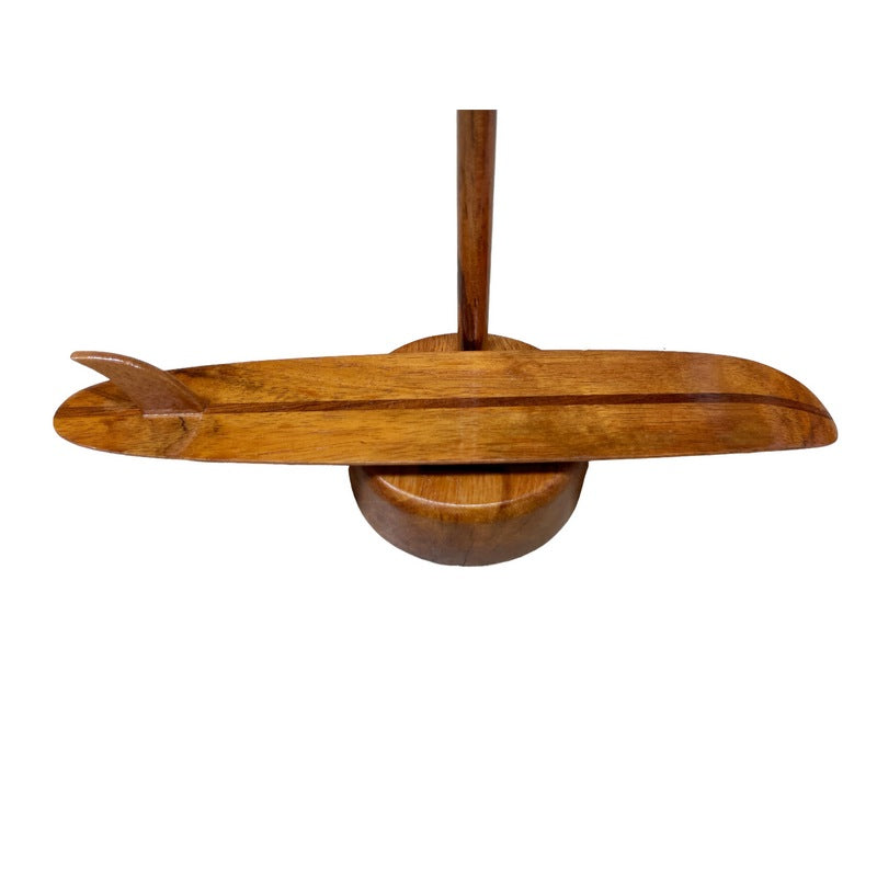 Koa Wood Stringer Surfboard with Stand Brown