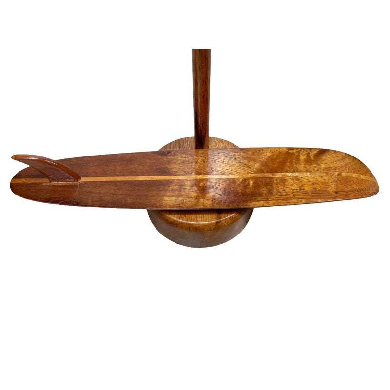 Koa Wood Stringer Surfboard with Stand Natural