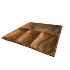 Acacia Wood w/4 Compartment Square Tray