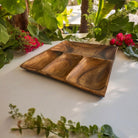 Acacia Wood w/4 Compartment Square Tray