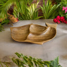 Acacia Wood Dolphin Tray w/ 3 Compartments