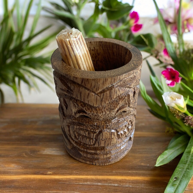 Acacia Wood Tiki Toothpick Holder – Makana Hut