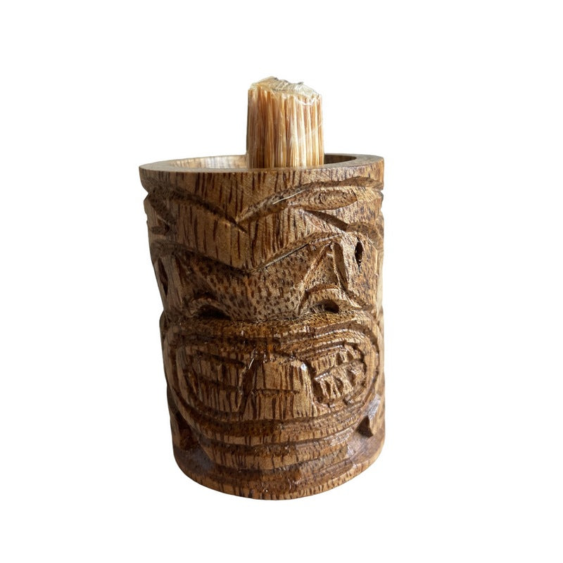 Acacia Wood Tiki Toothpick Holder