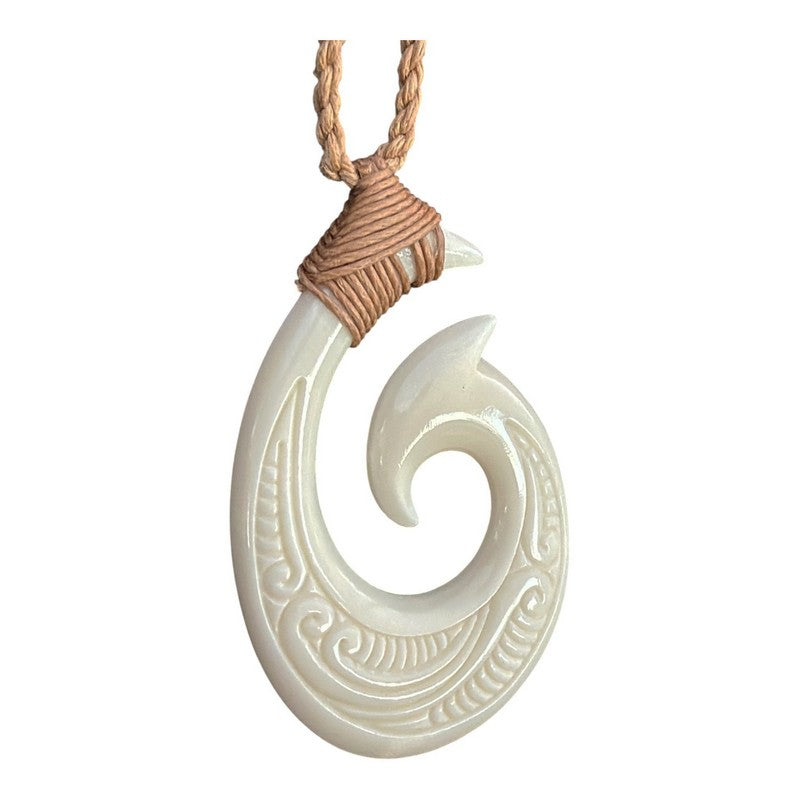 Buffalo Bone Fish Hook w/ Engravings