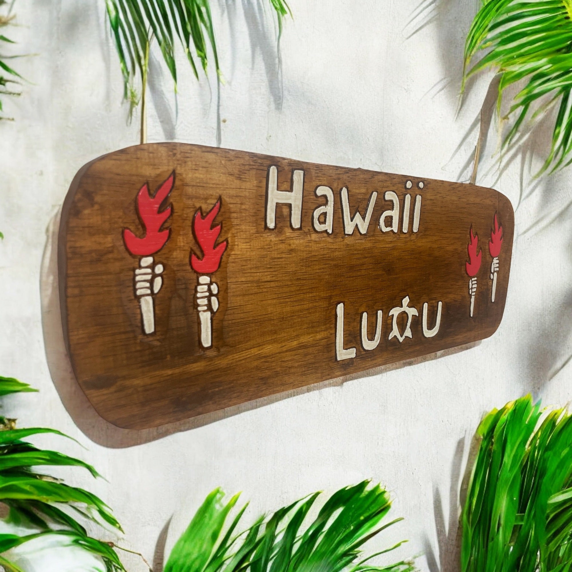 Hawaii Luau w/ Honu | Tropical Wooden Sign – Makana Hut