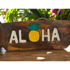 Aloha Pineapple w/ Tiki Surfboards | Tropical Sign 15"