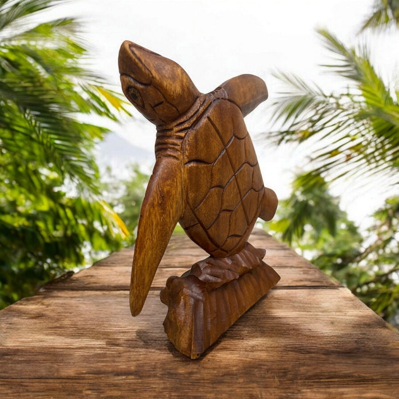 Standing Hawaiian Sea Turtle 8" | Ocean Life Carving