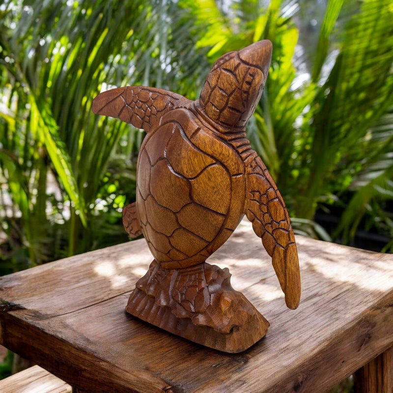 Standing Hawaiian Sea Turtle 8" | Ocean Life Carving