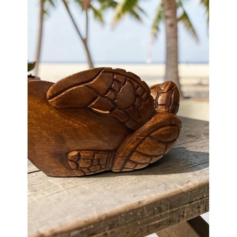 Handcrafted Honu Wooden Bowl 8"