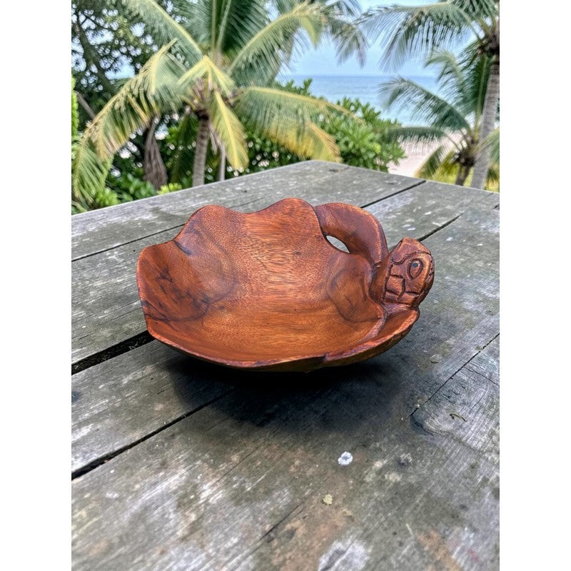 Handcrafted Honu Wooden Bowl 8"