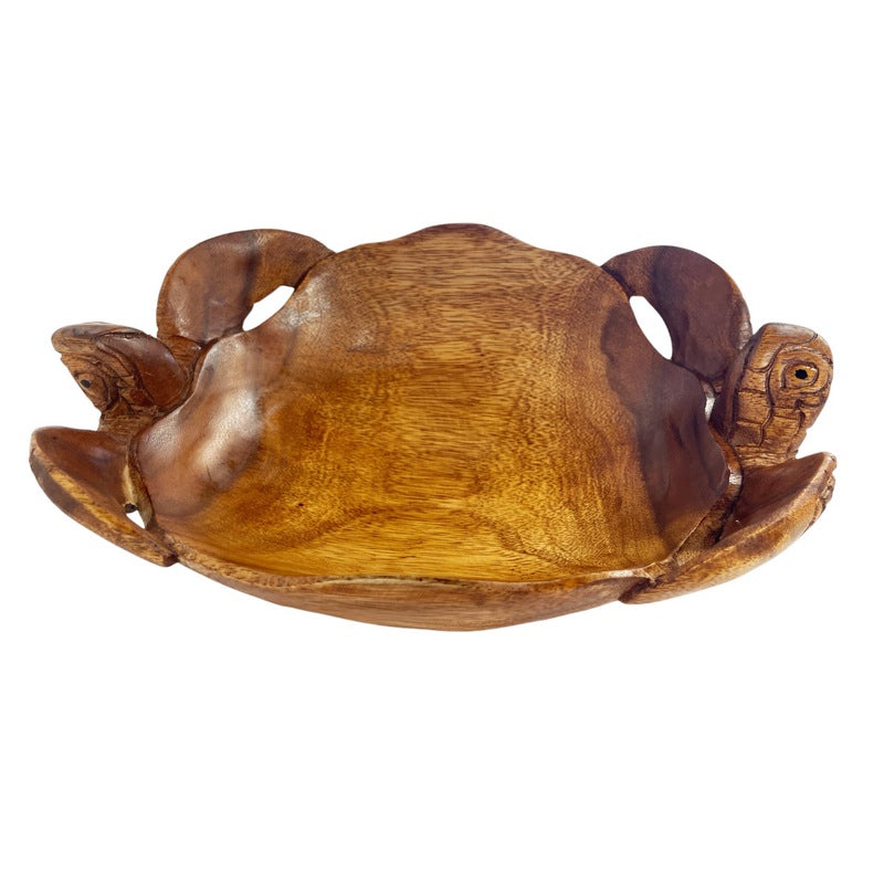 Double Honu Wooden Bowl 12" (Stained)