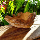 Double Honu Wooden Bowl 12" (Stained)