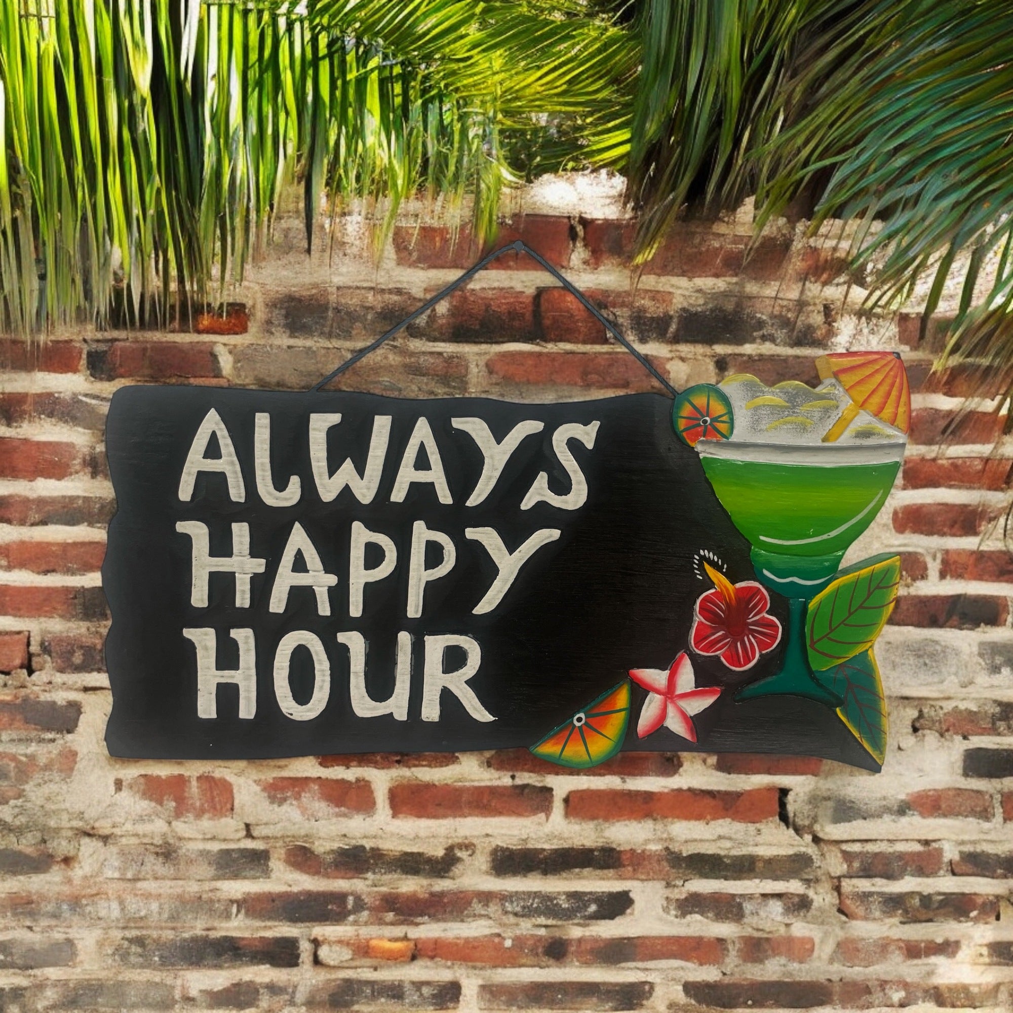 Always Happy Hour | Tiki Bar Sign