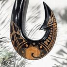 Hawaiian Black Fish Hook w/ Engravings | Hawaiian Home 12"