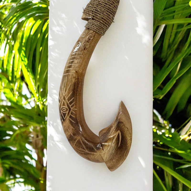 Hawaiian Fish Hook w/ Engravings | Hawaiian Home 12"