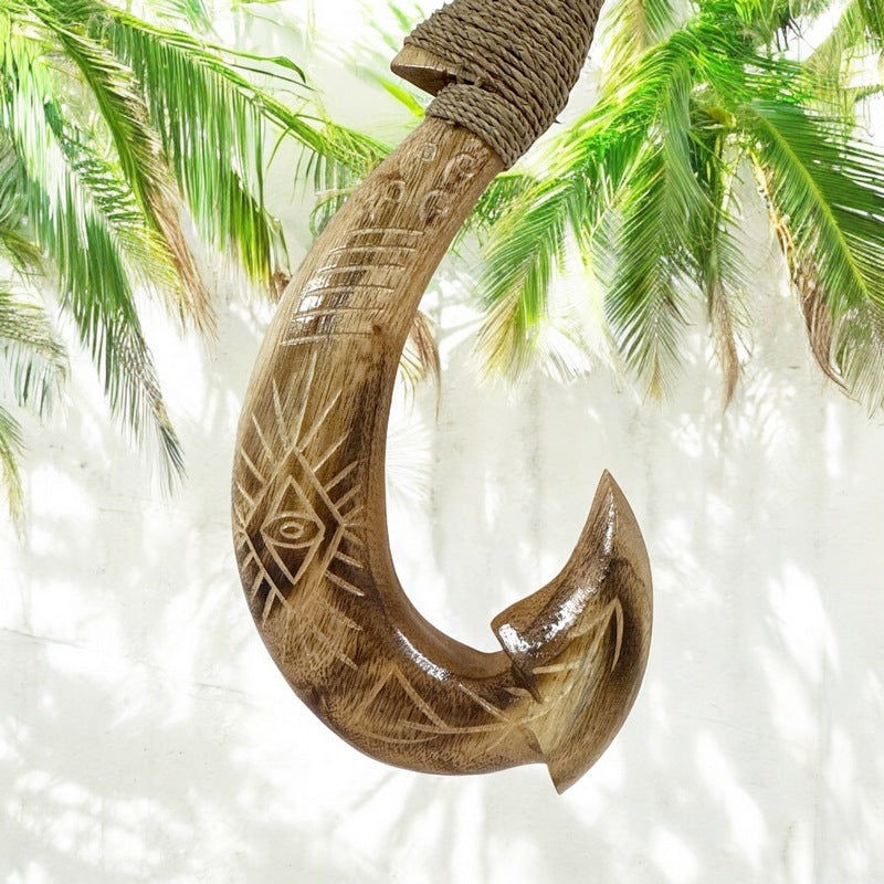 Hawaiian Fish Hook w/ Engravings | Hawaiian Home 12"