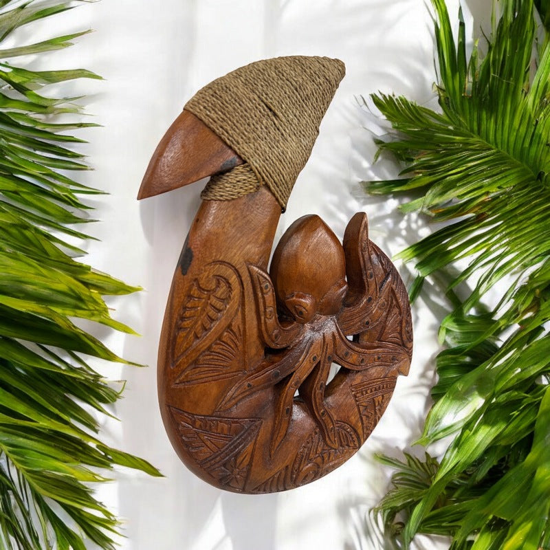 Hawaiian Fish Hook w/ Octopus - Unique Wall Décor – Makana Hut