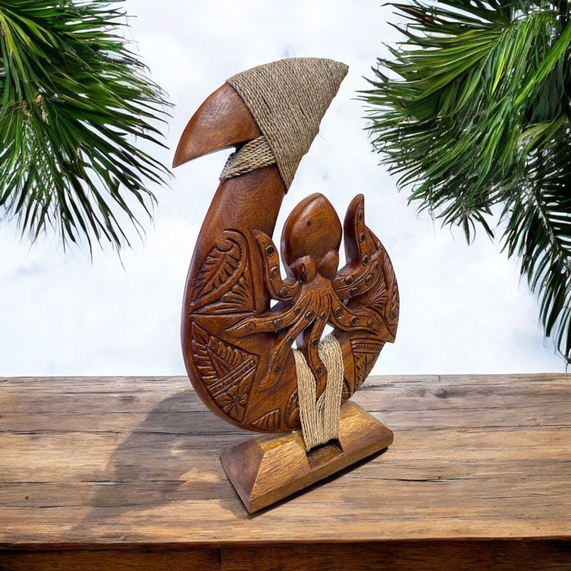 Hawaiian Fish Hook w/ Octopus on Stand