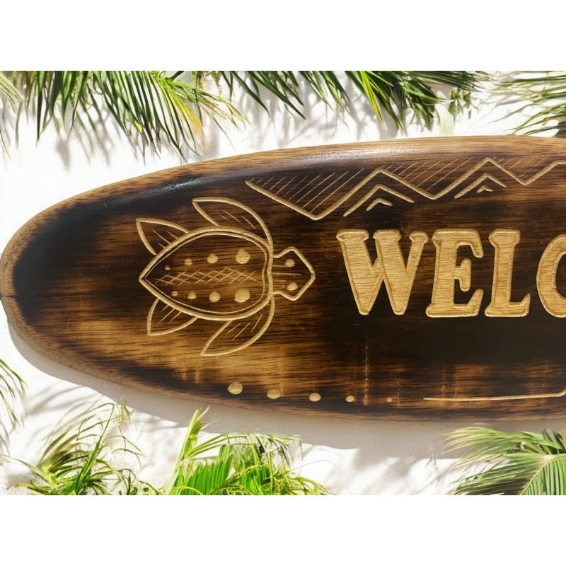 Welcome Surfboard Sign w/ Turtles 20
