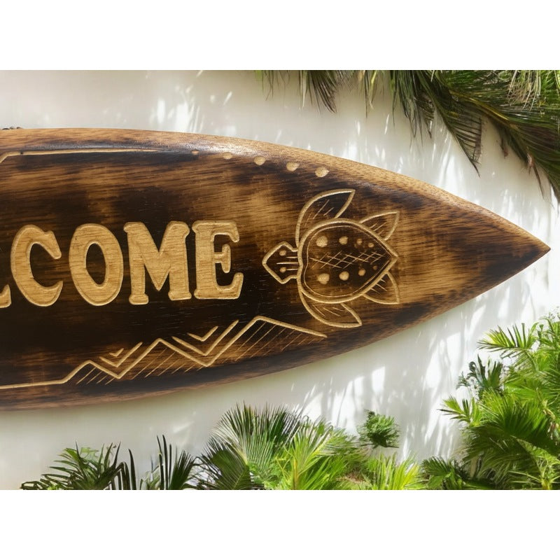 Welcome Surfboard Sign w/ Turtles 20