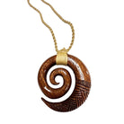 Koa Wood Swirl Necklace with Engravings