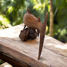 Fish Carving on Driftwood Stand 20"