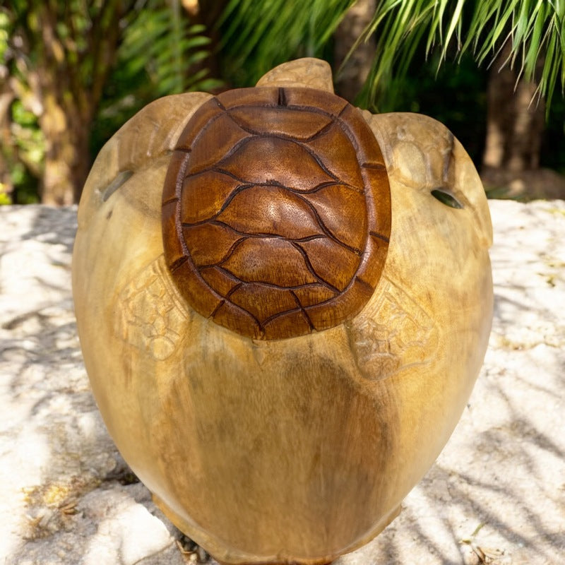 Double Honu Wooden Bowl – Handcrafted Hawaiian Art – Makana Hut