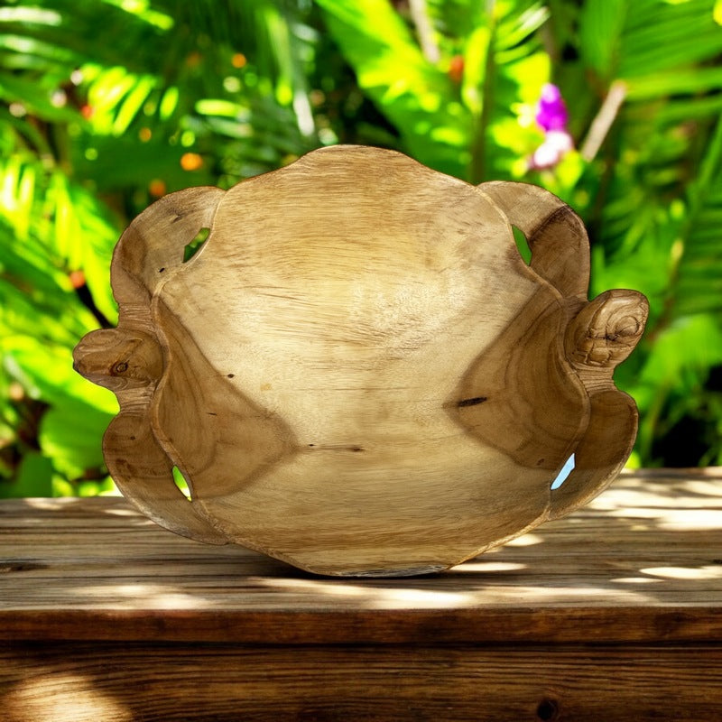 Double Honu Wooden Bowl 16"