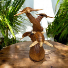 Five Turtle Carving on Stand | Sea Life 20"