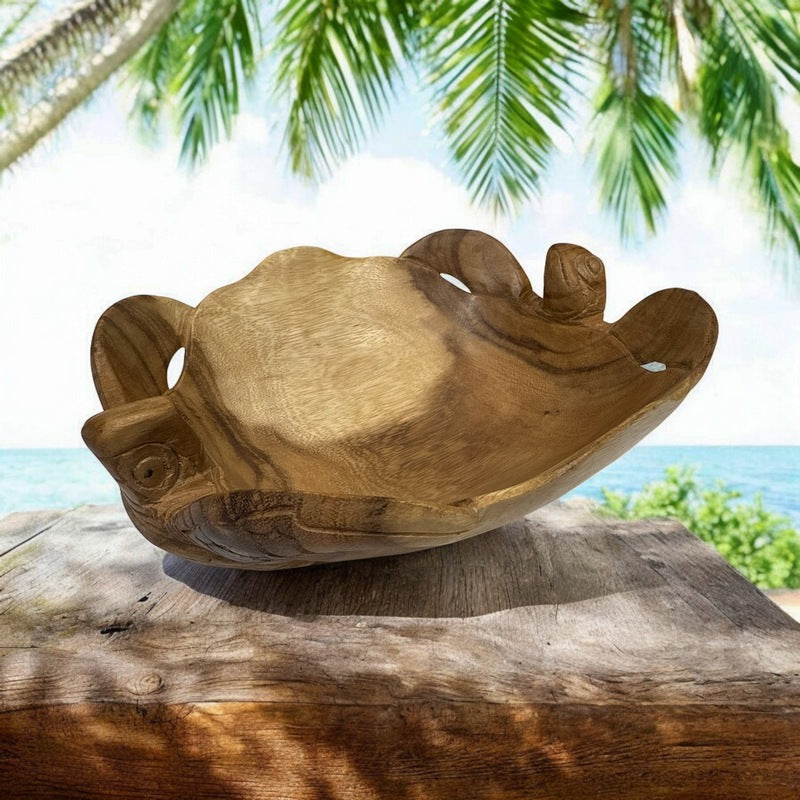 Double Honu Wooden Bowl 12"