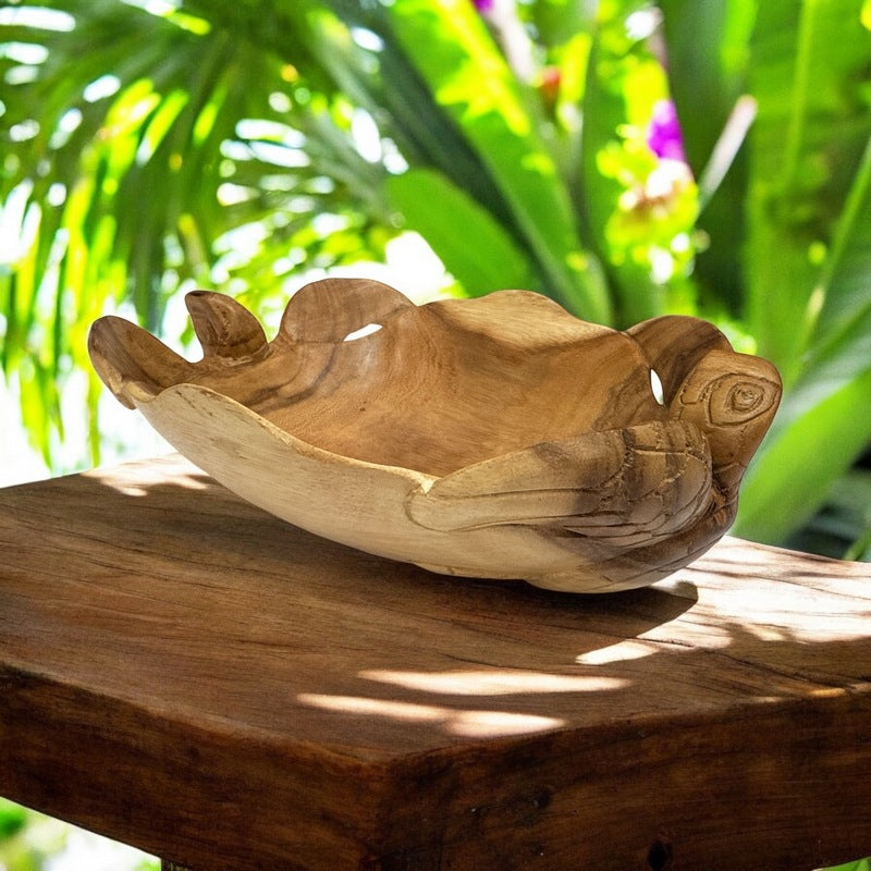 Double Honu Wooden Bowl 12"