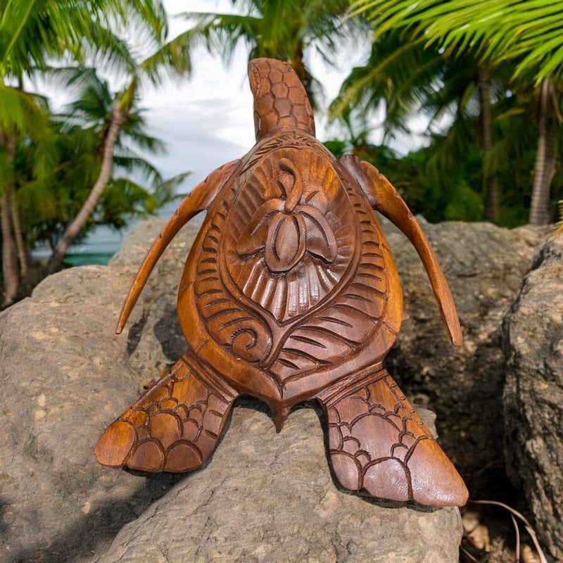 Hawaiian Sea Turtle with Hibiscus Flower | Ocean Life 12"