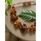 Koa Sea Turtles and Plumeria Flower Bracelet