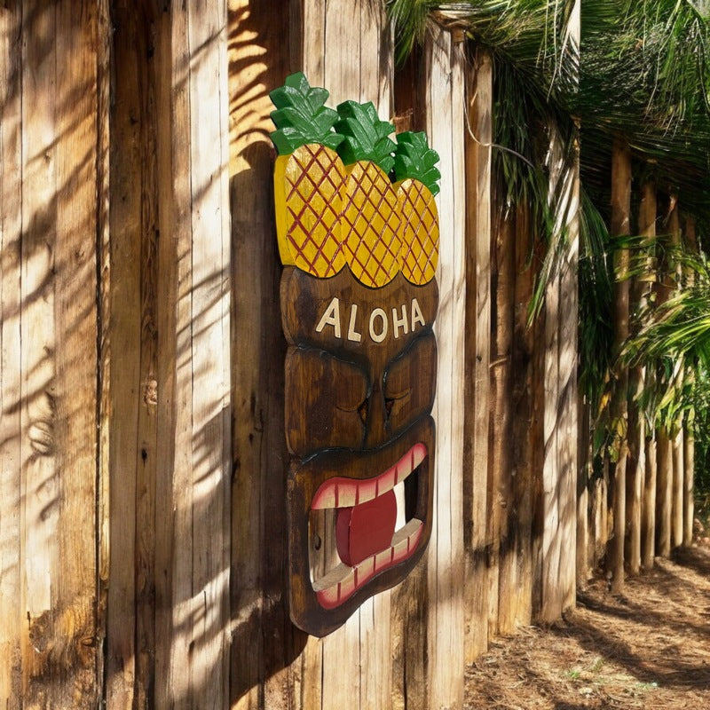 Aloha Sign with Tiki and Pineapples 16"