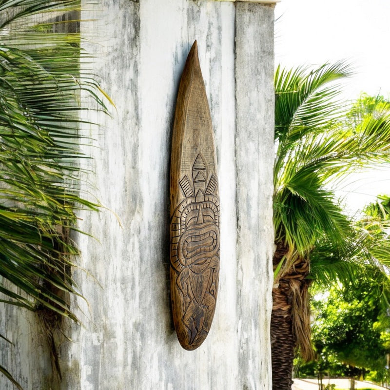 Surfboard with Tiki | Surf Sign 39"