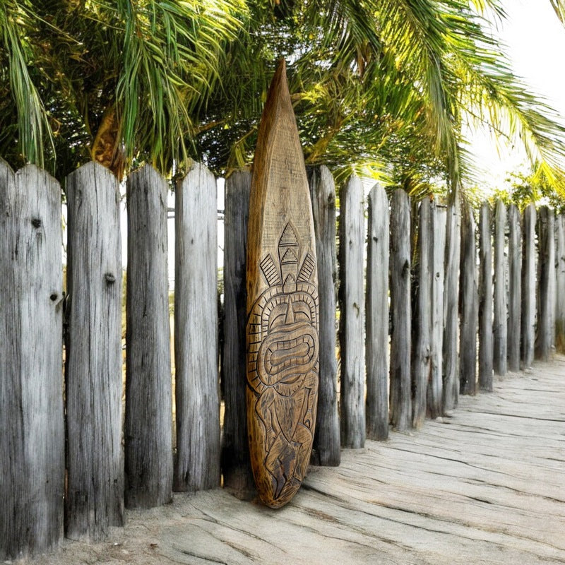 Surfboard with Tiki | Surf Sign 39"